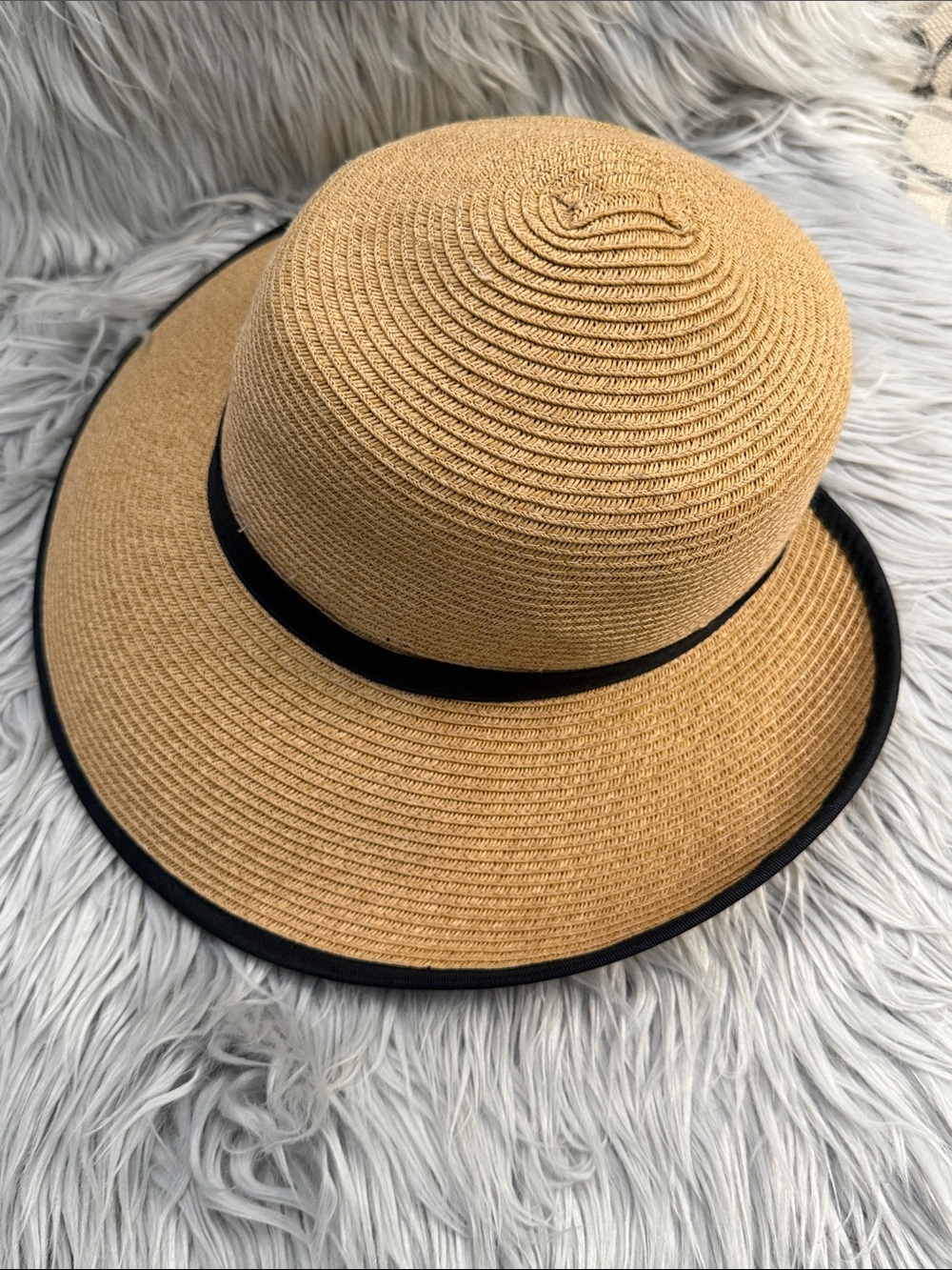 Cappelli Straworld Tan Straw Sun Hat with Black Band - Picture 12 of 12